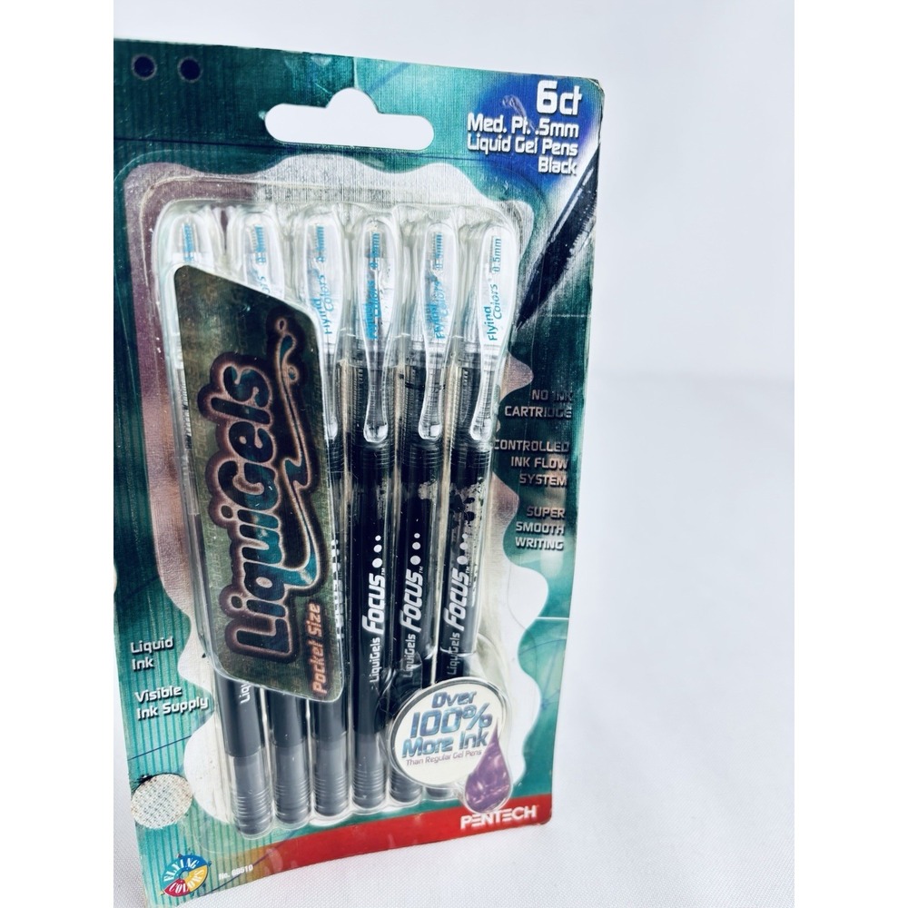 Vintage Pentech LiquiGels Pens - Flying Colors Jakks 2002 Focus Pocket NOS Rare